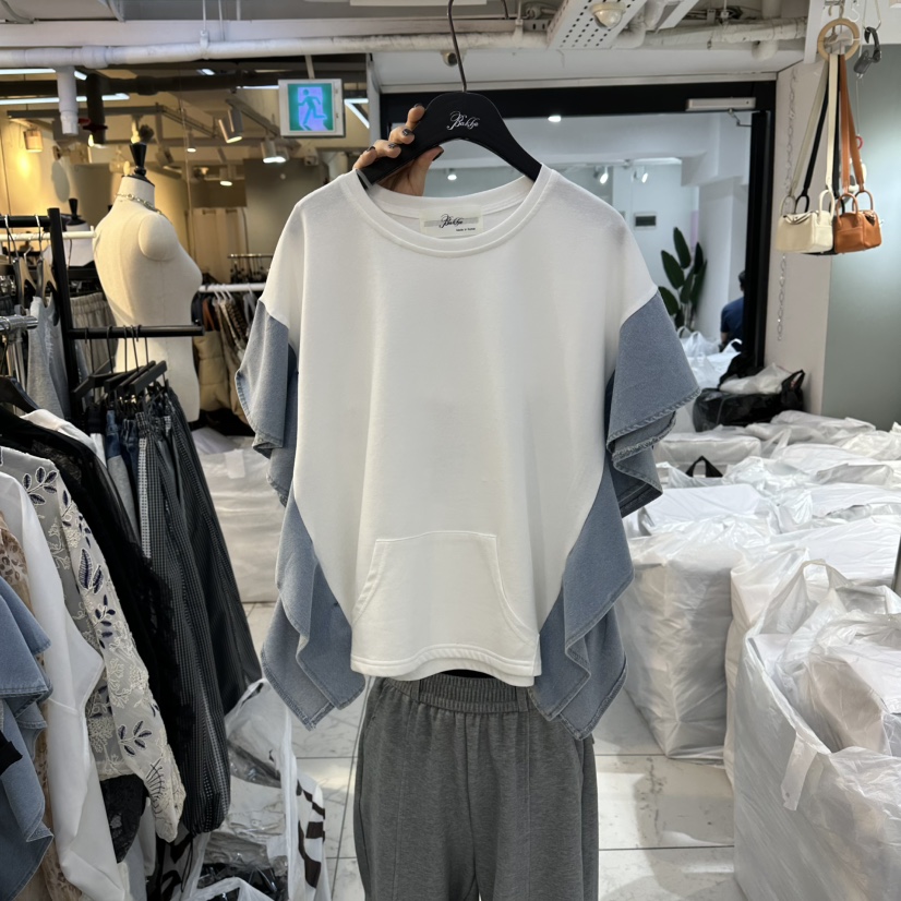 空韓國直郵女裝新品推薦時尚休閑熱賣人氣26春夏職業T恤空T恤圖色1