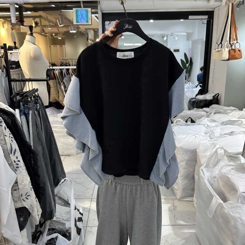 空韓國直郵女裝新品推薦時尚休閑熱賣人氣26春夏職業T恤空T恤圖色3