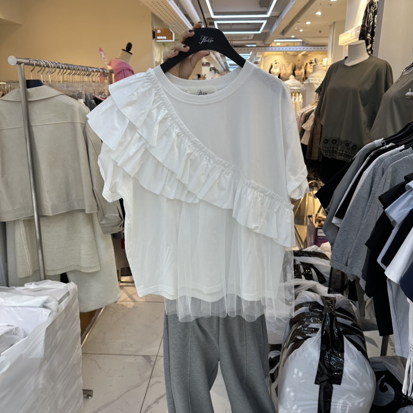 空韓國代購女裝新品人氣時尚推薦休閑職業26春夏熱賣T恤空T恤圖色1