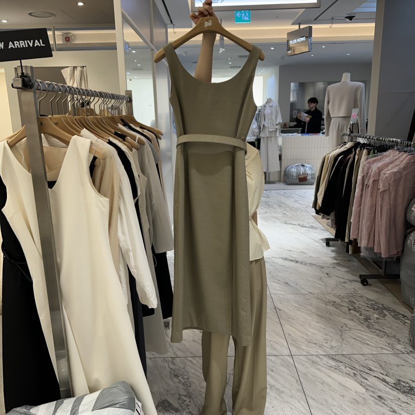 MER韓國直郵女士新款職業人氣推薦熱賣時尚休閑連衣裙含腰帶MER/ANGELO BIANCO連衣裙