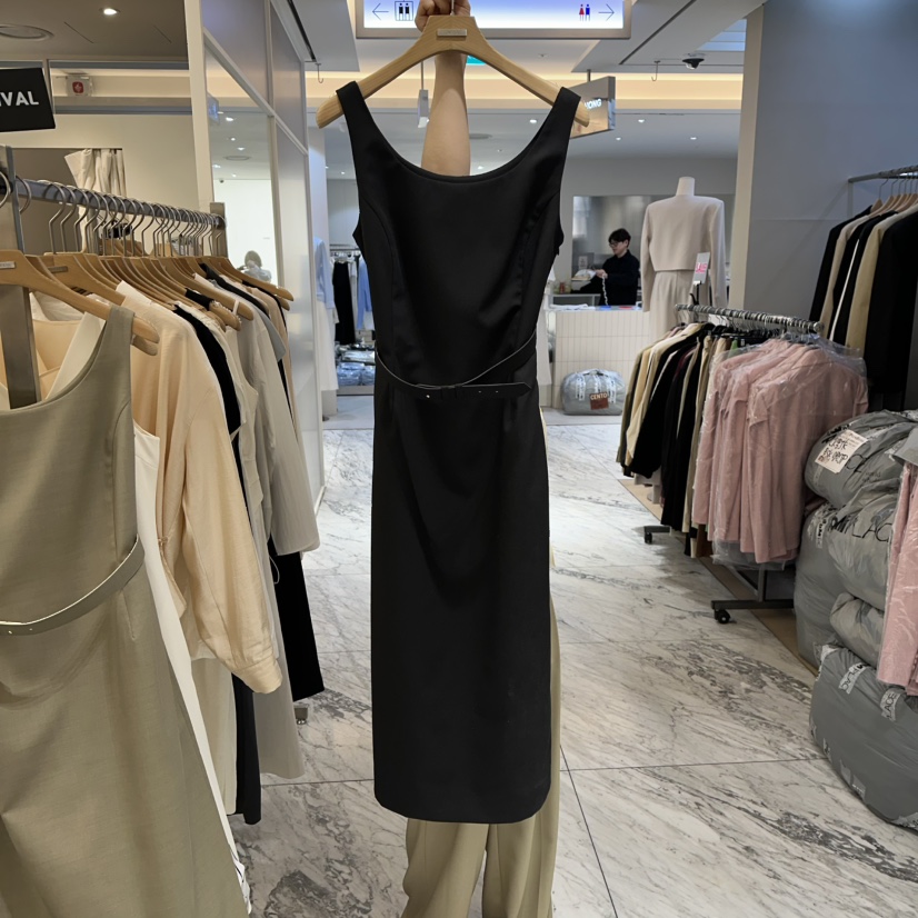 MER韓國直郵女士新款職業人氣推薦熱賣時尚休閑連衣裙含腰帶MER/ANGELO BIANCO連衣裙圖色2