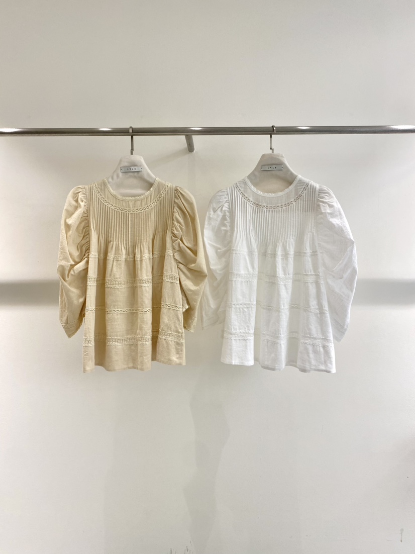 1968韓國東大門直郵女裝新款休閑時尚人氣襯衫蕾絲衫泡泡袖1968/YEOUYA襯衫/蕾絲衫