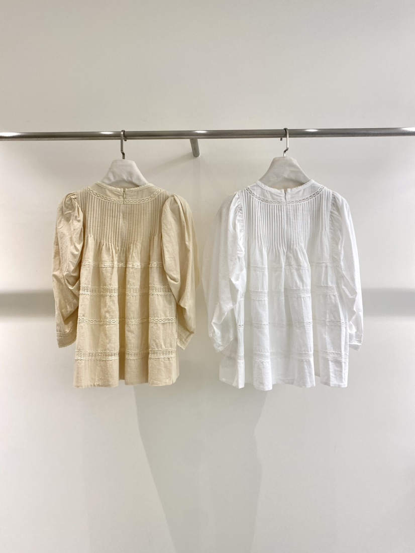 1968韓國東大門直郵女裝新款休閑時尚人氣襯衫蕾絲衫泡泡袖1968/YEOUYA襯衫/蕾絲衫