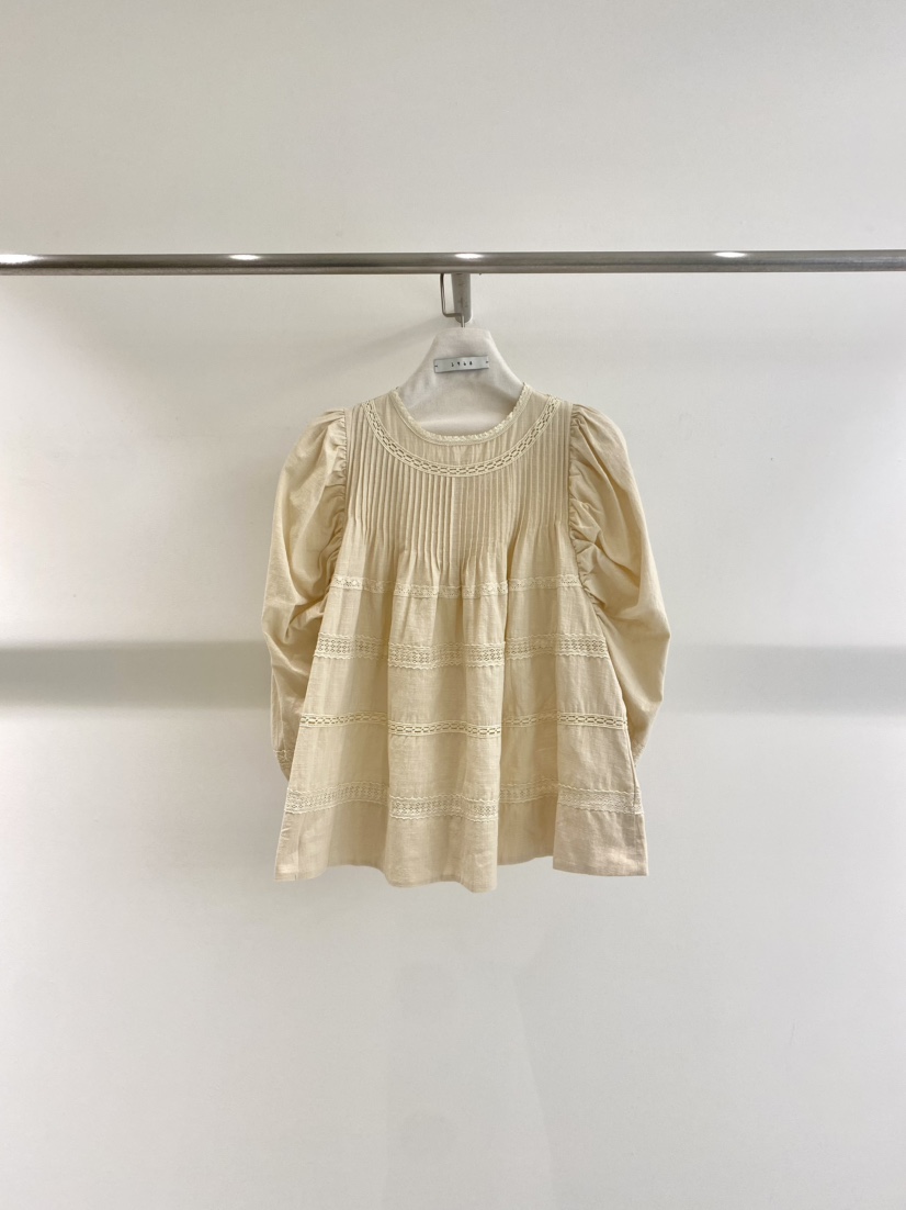 1968韓國東大門直郵女裝新款休閑時尚人氣襯衫蕾絲衫泡泡袖1968/YEOUYA襯衫/蕾絲衫圖色2