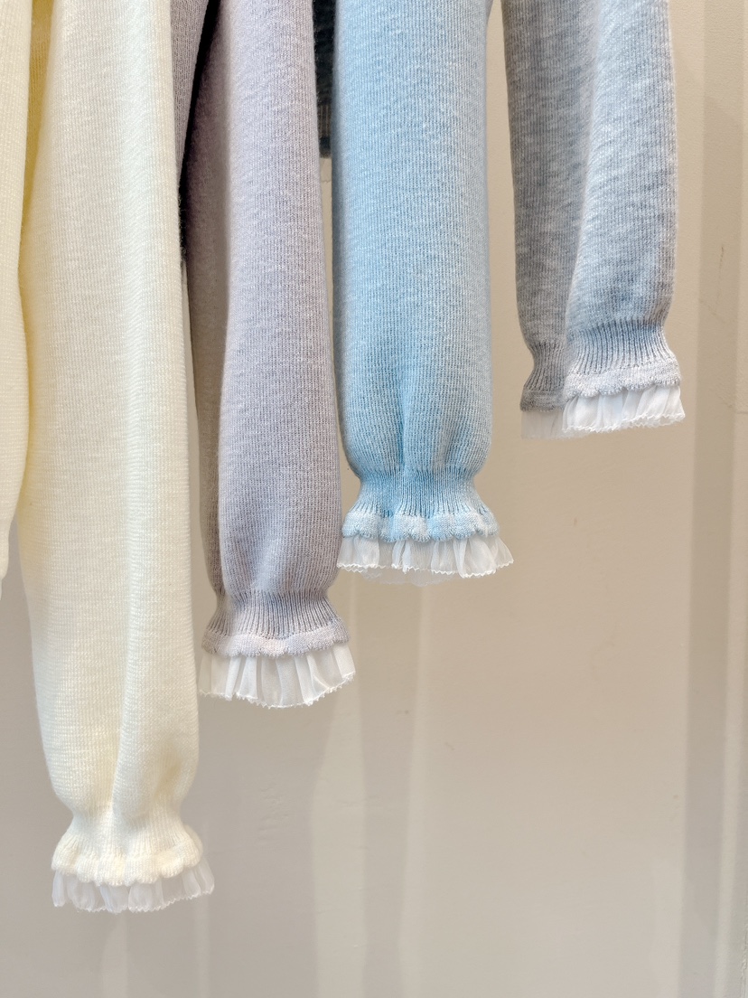 OVE韓國東大門代購女士新品職業26春夏針織衫奶油色羊毛衫OVE針織衫