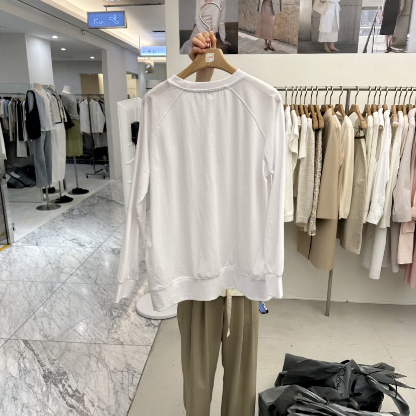 MER韓國直郵實拍女裝新款休閑時尚熱賣26春夏推薦長袖T恤MER/ANGELO BIANCO長袖T恤