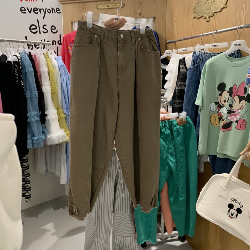 VENTI韓國直郵實拍女士新款人氣休閑推薦26春夏休閑褲褶裥紐扣VENTI休閑褲圖色2