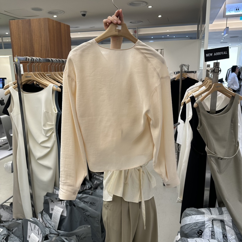 MER韓國東大門直郵女裝新款26春夏休閑時尚襯衫蕾絲衫天絲MER/ANGELO BIANCO襯衫/蕾絲衫