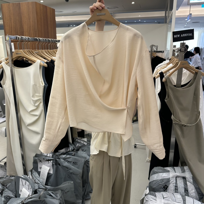 MER韓國東大門直郵女裝新款26春夏休閑時尚襯衫蕾絲衫天絲MER/ANGELO BIANCO襯衫/蕾絲衫圖色2