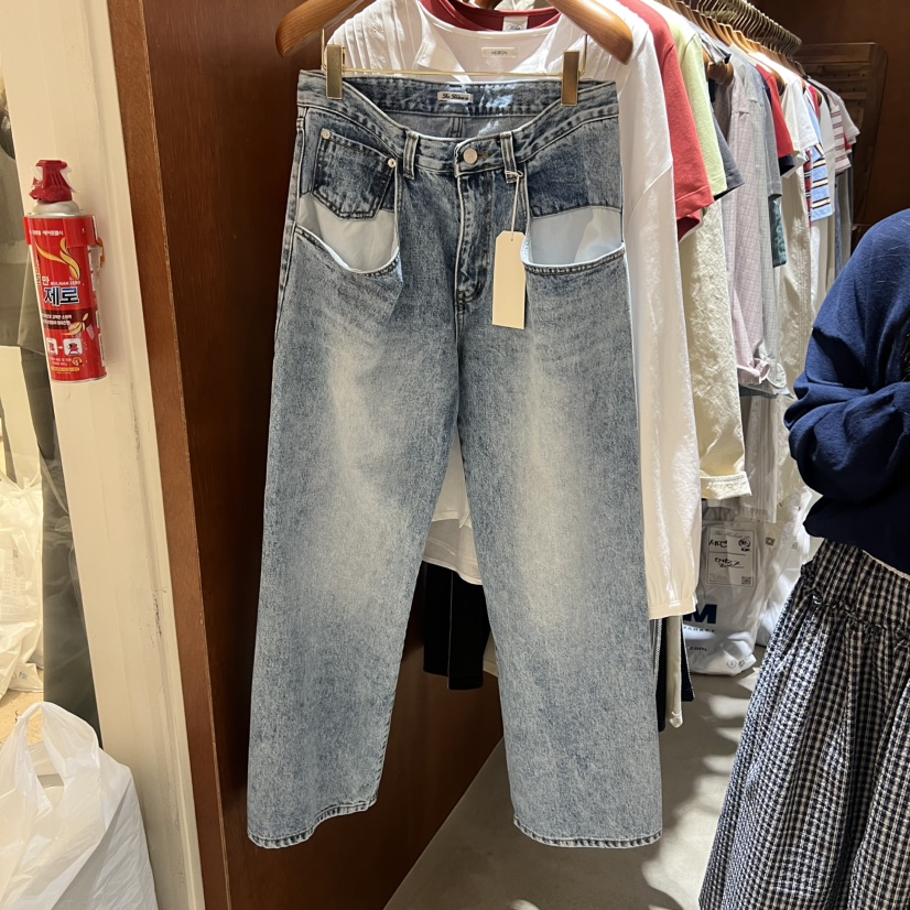 HEBON韓國直郵女裝新品休閑26春夏熱賣時尚人氣牛仔褲口袋HEBON牛仔褲圖色1