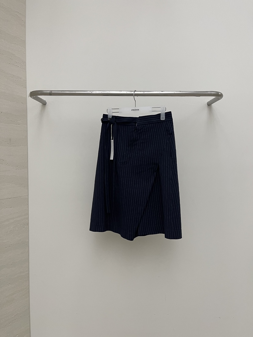 ATMOSPHERE韓國直郵女士新款熱賣時尚半身裙中短裙亞麻布ATMOSPHERE/BLING半身裙/中短裙圖色2藏藍