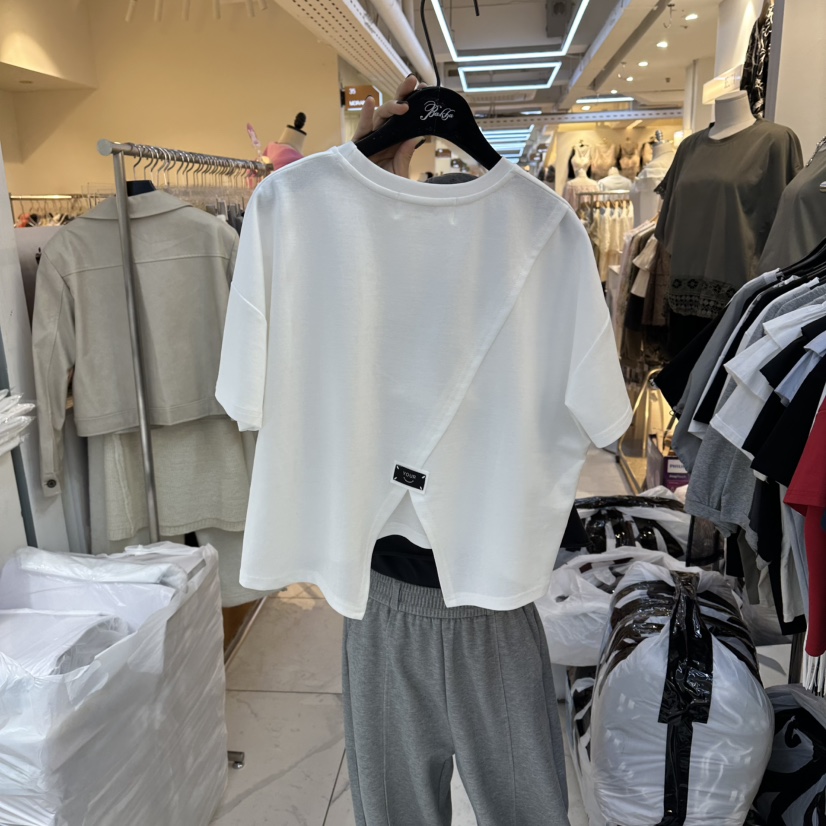 空韓國東大門代購女士新款熱賣時尚職業推薦休閑人氣26春夏T恤空T恤