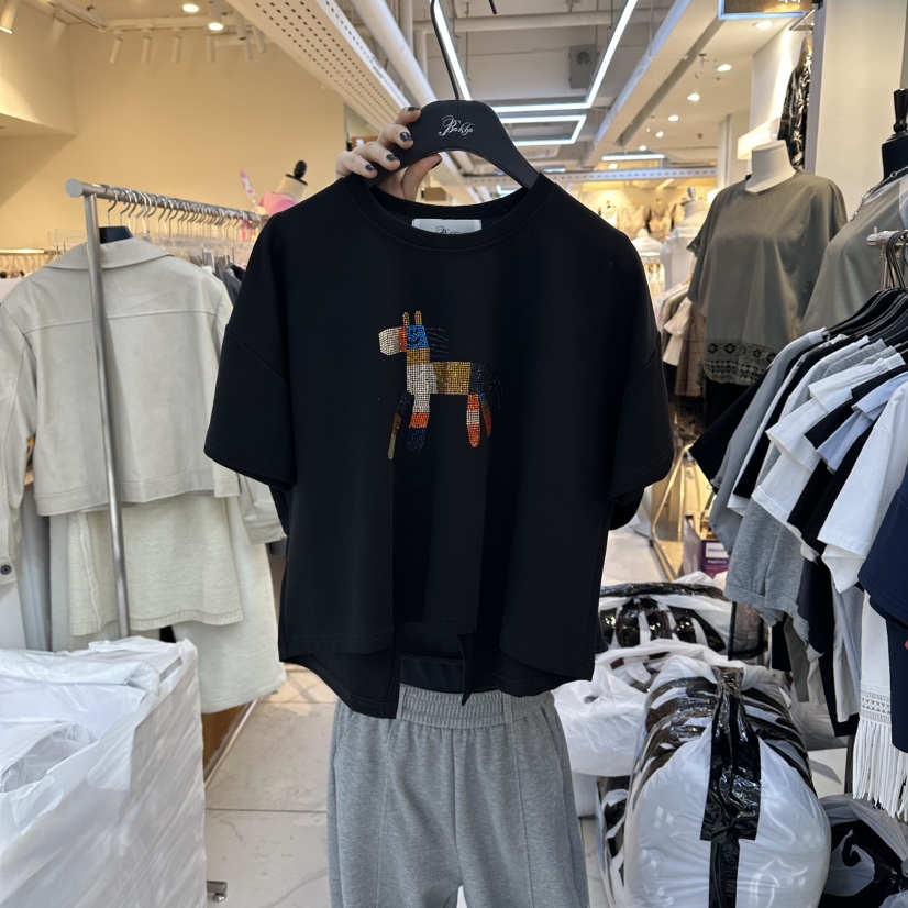 空韓國東大門代購女士新款熱賣時尚職業推薦休閑人氣26春夏T恤空T恤圖色4