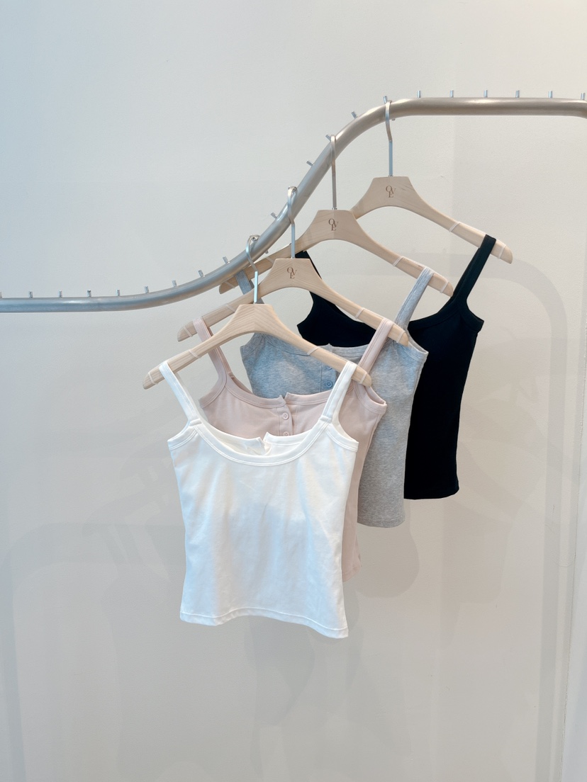 OVE韓國直郵實拍女士新品人氣休閑推薦時尚熱賣吊帶背心棉質OVE吊帶/背心