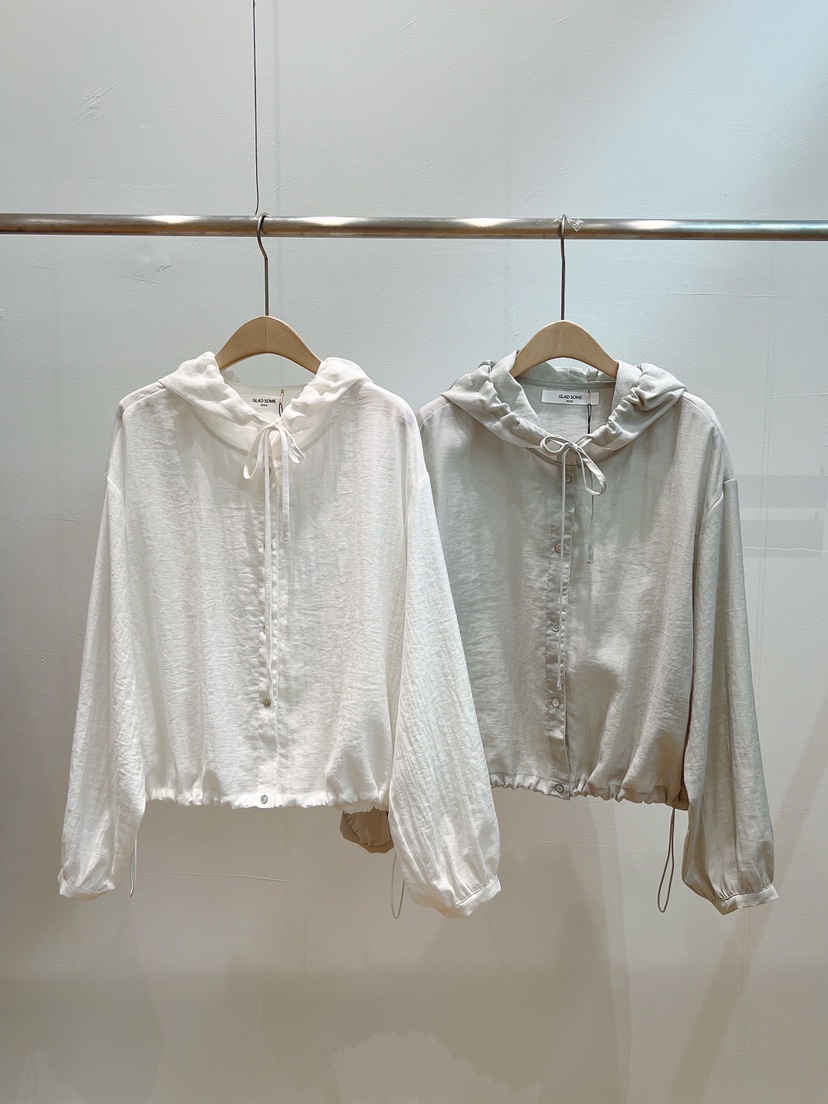 GLAD SOME韓國直郵實拍女士新款人氣襯衫蕾絲衫亞麻連帽GLAD SOME襯衫/蕾絲衫圖色2左二色