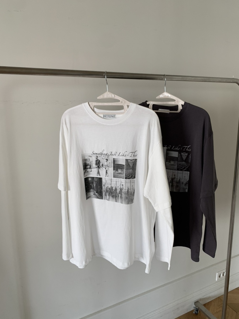 BETONE韓國東大門代購女裝新款26春夏人氣職業長袖T恤假兩件BETONE長袖T恤