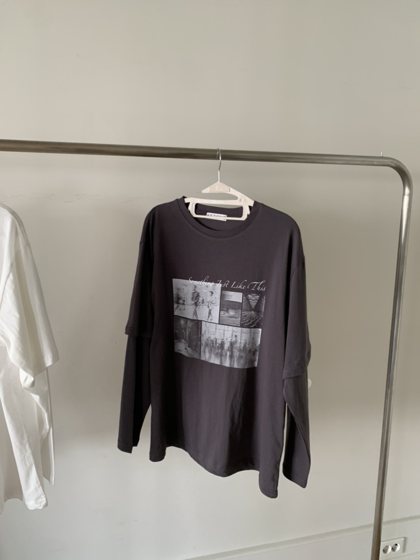 BETONE韓國東大門代購女裝新款26春夏人氣職業長袖T恤假兩件BETONE長袖T恤圖色2