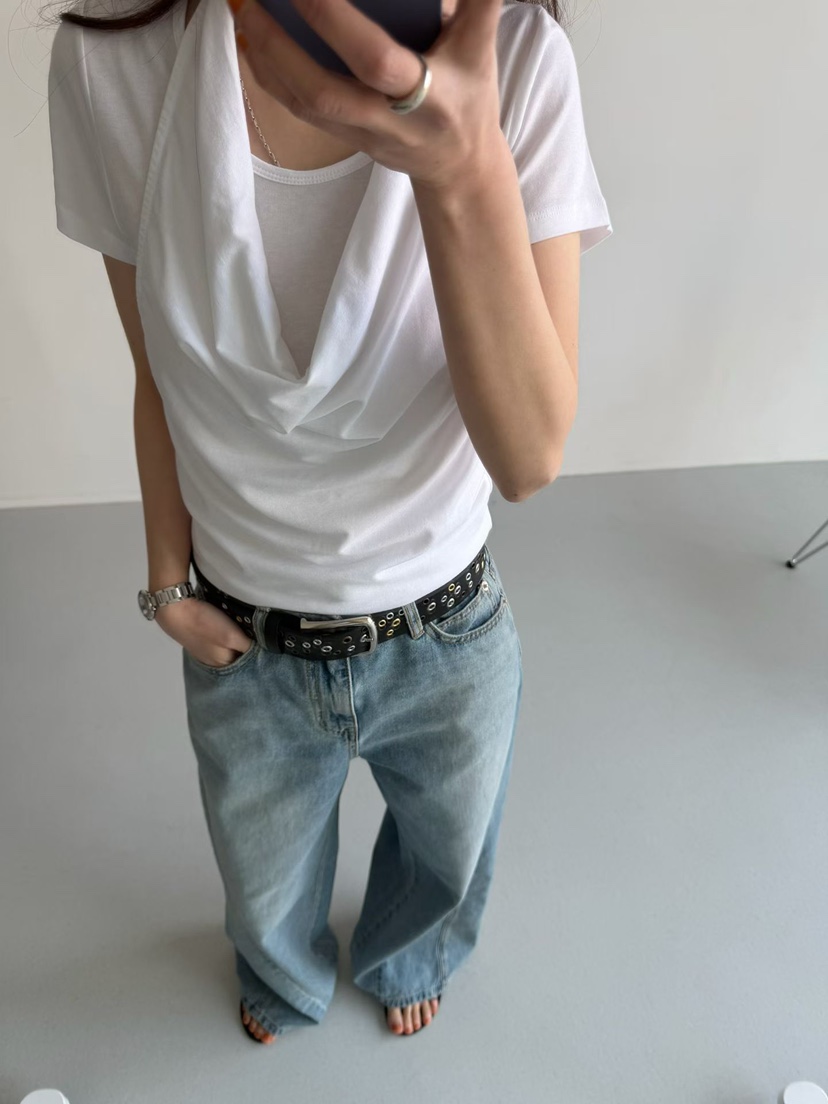 ARKIE/TAF韓國東大門直郵女裝新款休閑26春夏推薦T恤假兩件ARKIE/TAFT恤圖色2