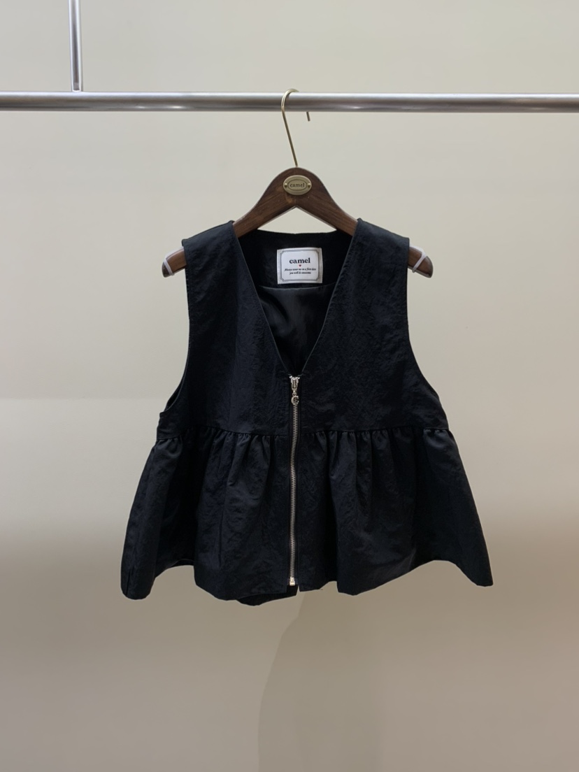 CAMEL-P韓國直郵女裝新品人氣馬甲褶皺Came_l 家馬甲圖色2