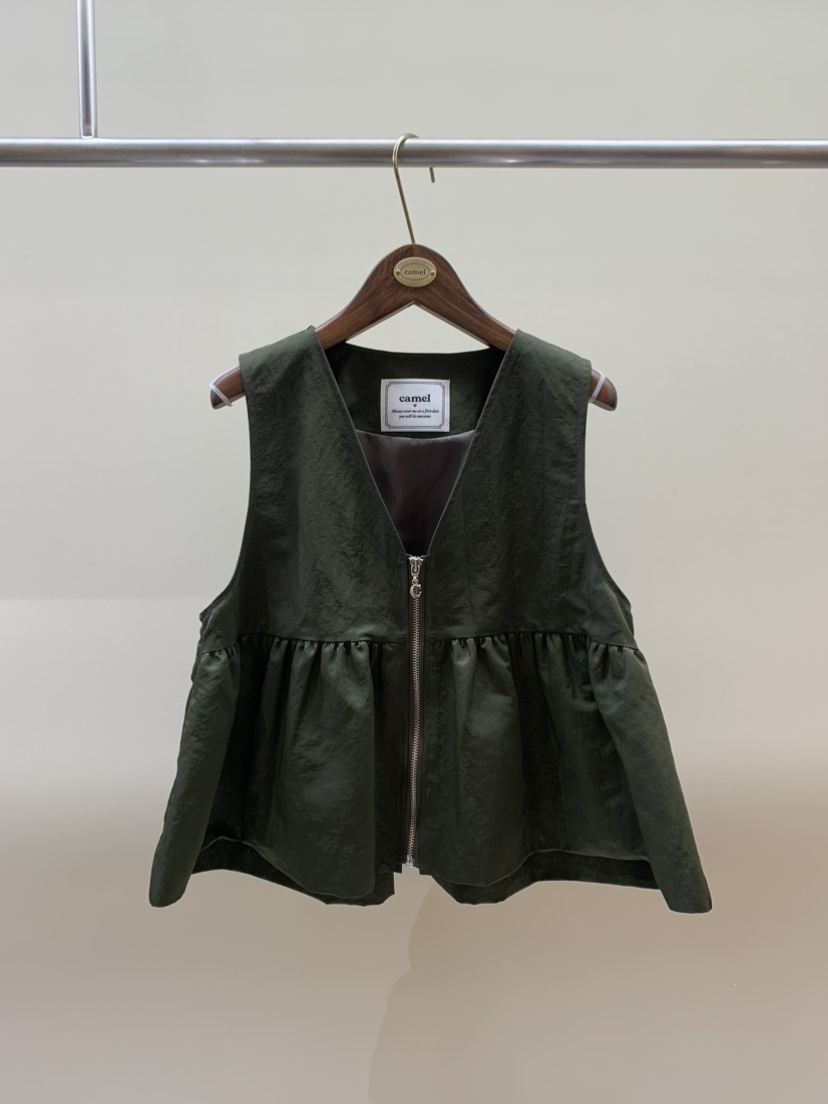 CAMEL-P韓國直郵女裝新品人氣馬甲褶皺Came_l 家馬甲圖色3