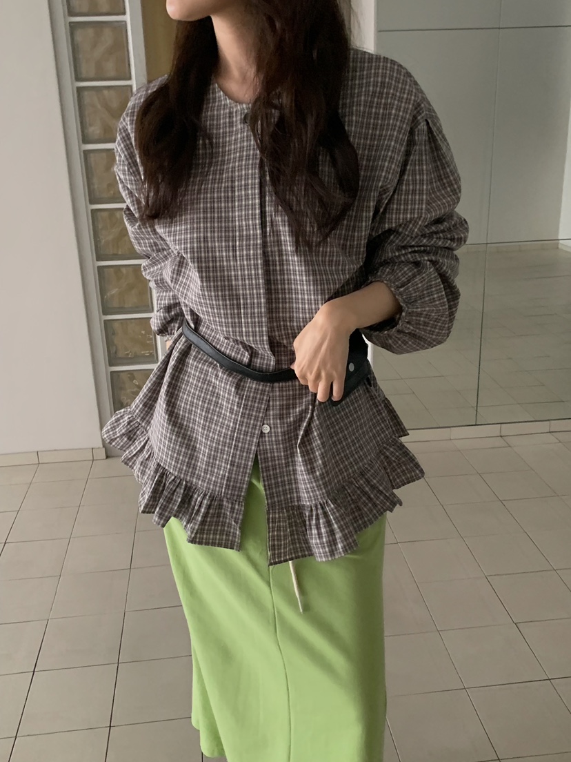 CAMEL-P韓國直郵女士新品休閑襯衫蕾絲衫Came_l 家襯衫/蕾絲衫