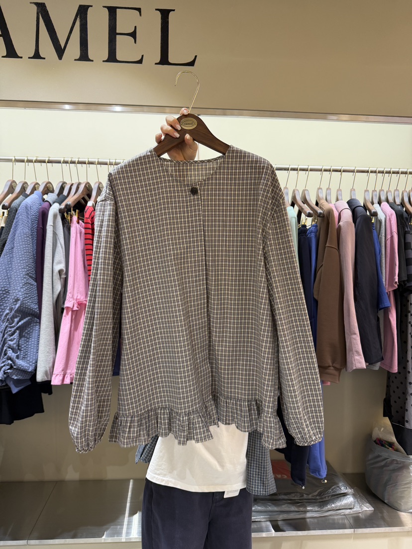 CAMEL-P韓國直郵女士新品休閑襯衫蕾絲衫Came_l 家襯衫/蕾絲衫圖色1