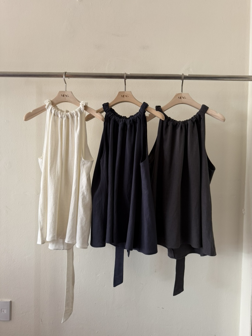 MENG韓國東大門代購女裝新款人氣時尚休閑吊帶背心亞麻布絨MENG吊帶/背心