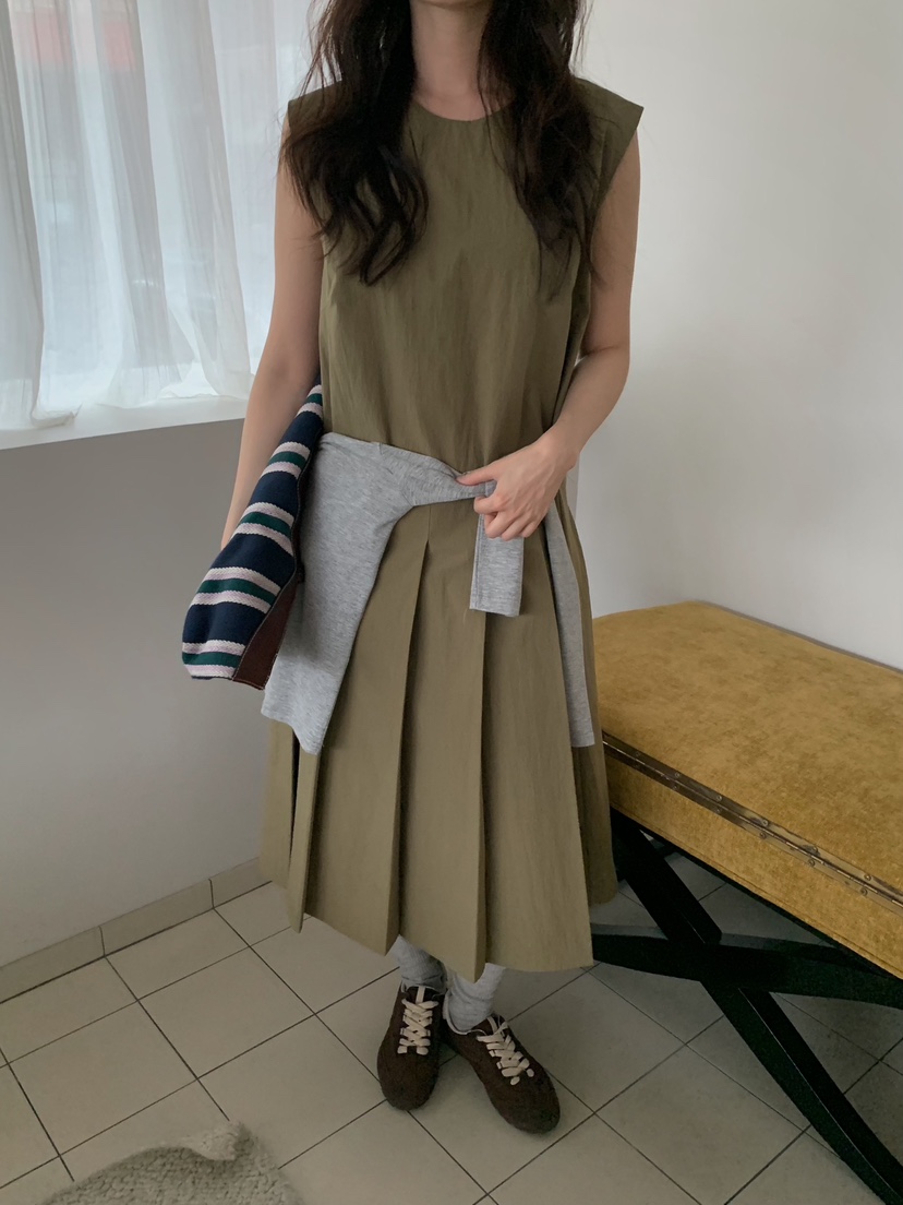 CAMEL-P韓國直郵實拍女士新品人氣連衣裙褶裥Came_l 家連衣裙