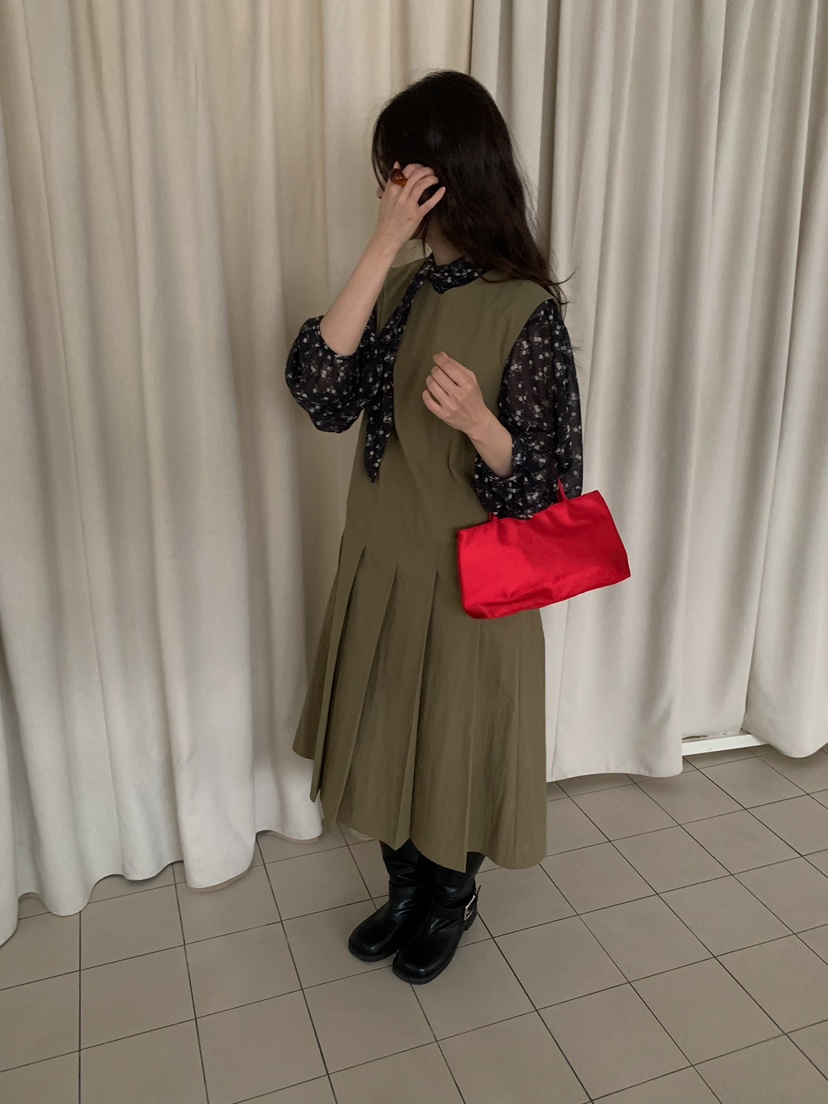 CAMEL-P韓國直郵實拍女士新品人氣連衣裙褶裥Came_l 家連衣裙