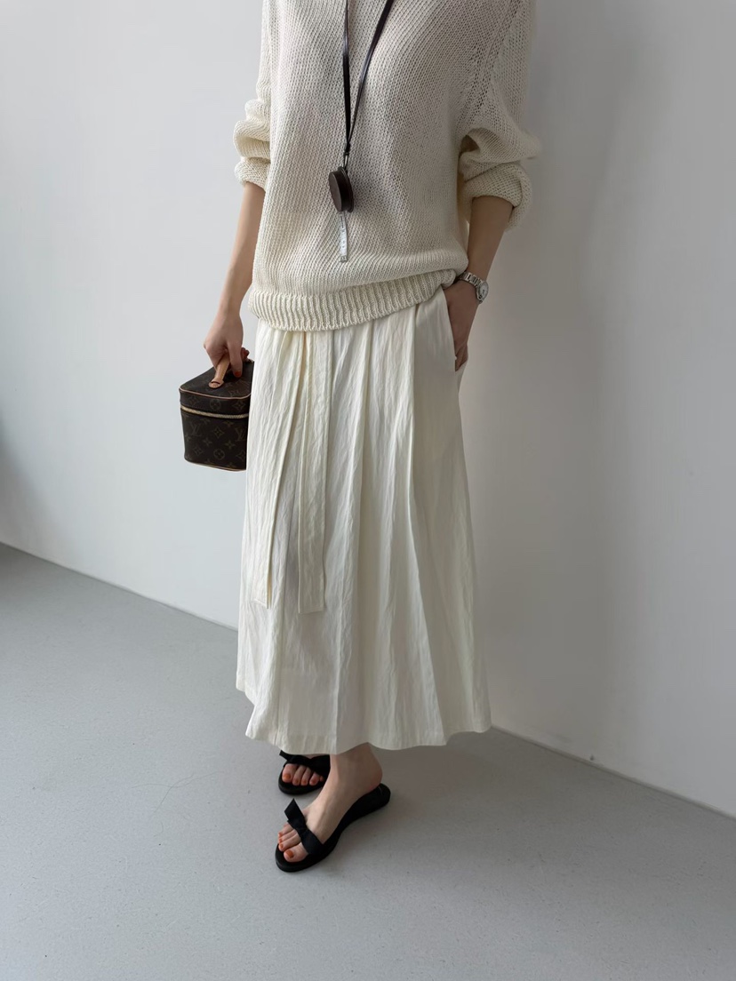 ARKIE/TAF韓國代購女士新款職業休閑人氣26春夏長裙含腰帶ARKIE/TAF長裙