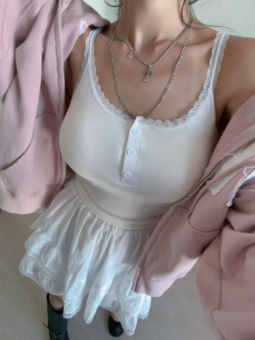 MORAN/MOSCO/SUGAR CASE韓國直郵實拍女裝新品熱賣吊帶背心蕾絲MORAN/MOSCO/SUGAR CASE吊帶/背心