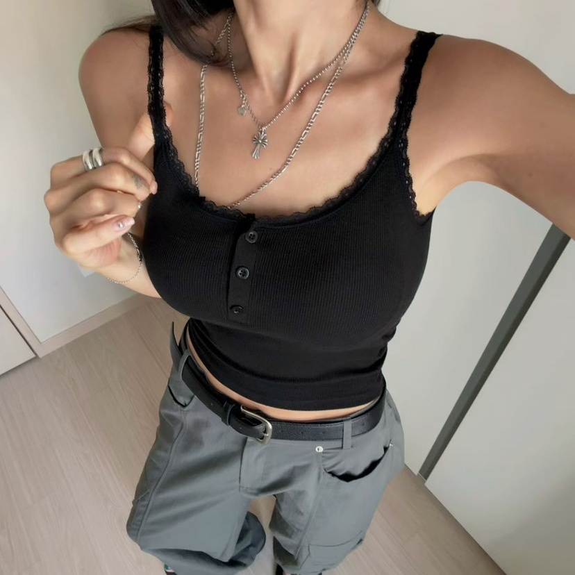 MORAN/MOSCO/SUGAR CASE韓國直郵實拍女裝新品熱賣吊帶背心蕾絲MORAN/MOSCO/SUGAR CASE吊帶/背心