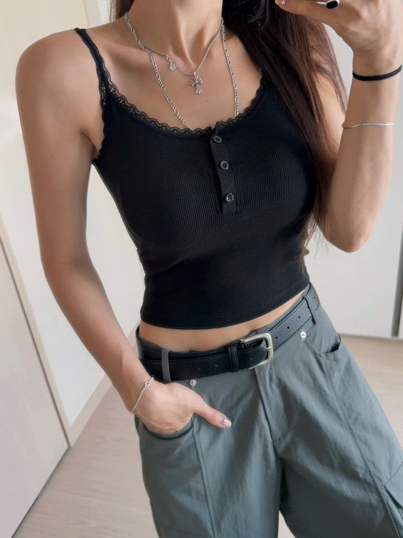 MORAN/MOSCO/SUGAR CASE韓國直郵實拍女裝新品熱賣吊帶背心蕾絲MORAN/MOSCO/SUGAR CASE吊帶/背心