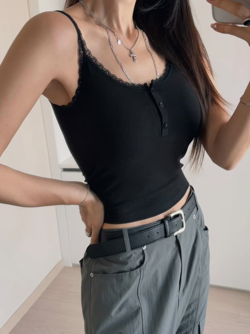 MORAN/MOSCO/SUGAR CASE韓國直郵實拍女裝新品熱賣吊帶背心蕾絲MORAN/MOSCO/SUGAR CASE吊帶/背心