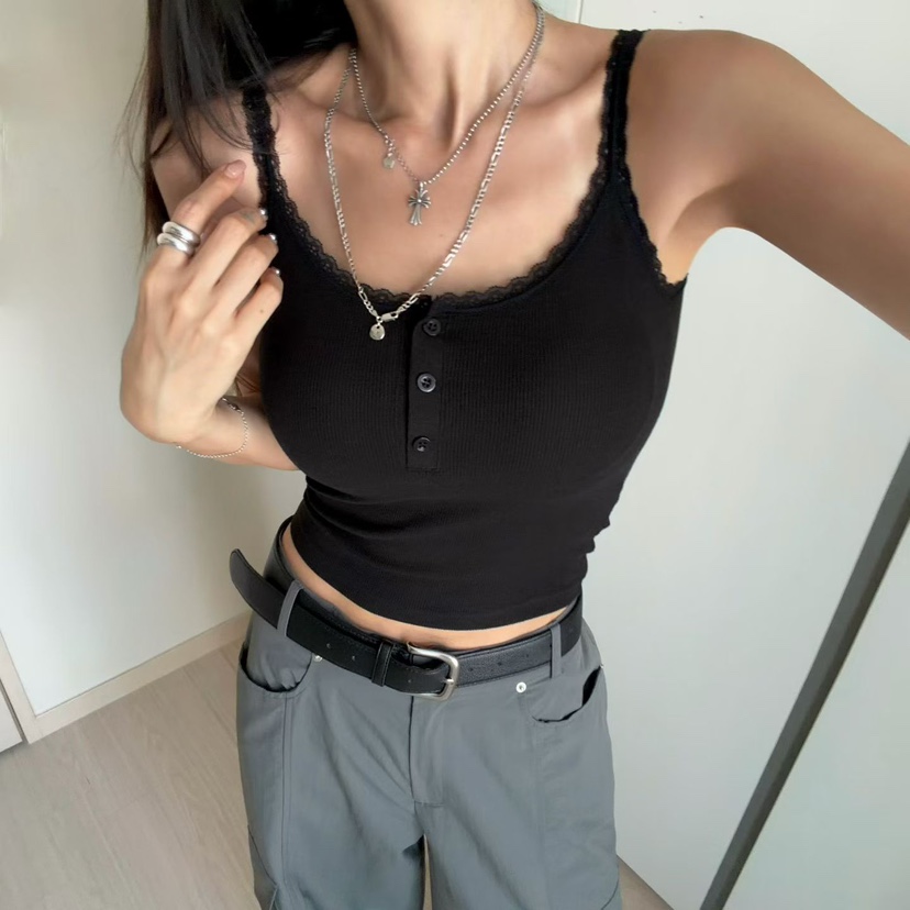 MORAN/MOSCO/SUGAR CASE韓國直郵實拍女裝新品熱賣吊帶背心蕾絲MORAN/MOSCO/SUGAR CASE吊帶/背心