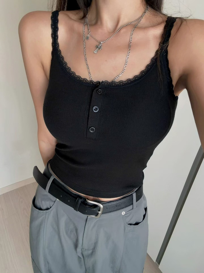 MORAN/MOSCO/SUGAR CASE韓國直郵實拍女裝新品熱賣吊帶背心蕾絲MORAN/MOSCO/SUGAR CASE吊帶/背心圖色2