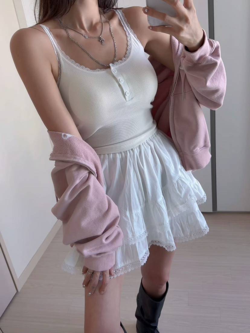 MORAN/MOSCO/SUGAR CASE韓國直郵實拍女裝新品熱賣吊帶背心蕾絲MORAN/MOSCO/SUGAR CASE吊帶/背心圖色3