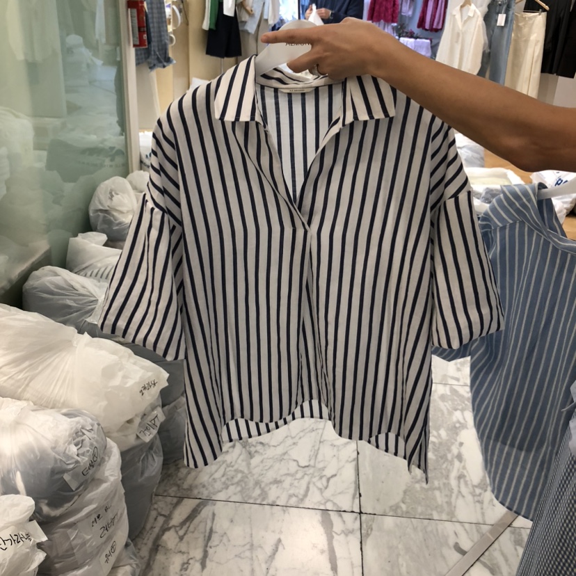 ALMOND韓國直郵女士新款時尚人氣推薦襯衫蕾絲衫亞麻燈籠ALMOND襯衫/蕾絲衫圖色2