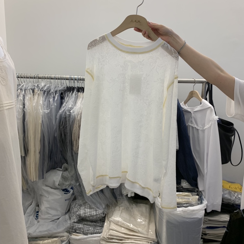 TAN&amp;COMO韓國直郵女裝新款休閑時尚人氣長袖T恤蕾絲tan-COMO長袖T恤圖色1