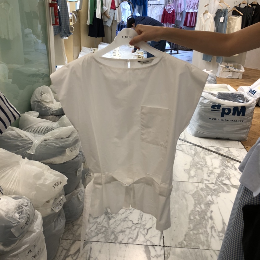 ALMOND韓國直郵實拍女裝新品職業時尚推薦襯衫蕾絲衫腰帶ALMOND襯衫/蕾絲衫圖色1