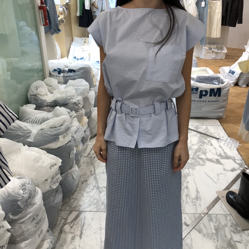 ALMOND韓國直郵實拍女裝新品職業時尚推薦襯衫蕾絲衫腰帶ALMOND襯衫/蕾絲衫圖色2