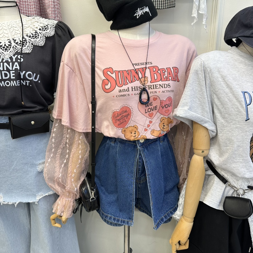 BORA BORA韓國直郵女士新款熱賣職業26春夏長袖T恤假兩件BORA BORA長袖T恤圖色3