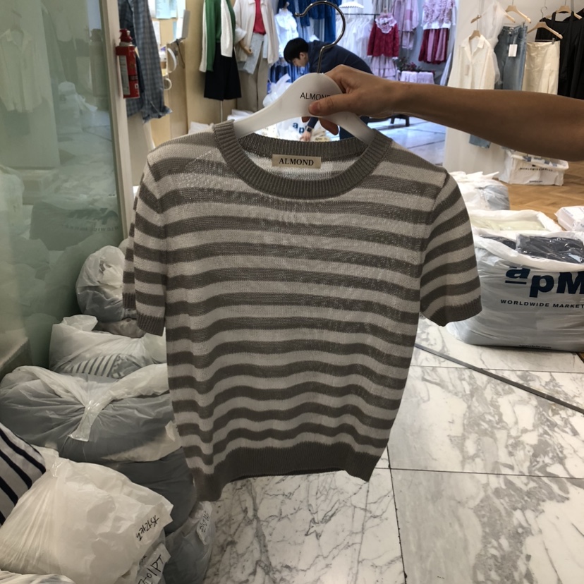 ALMOND韓國代購女裝新品26春夏熱賣推薦職業休閑時尚人氣T恤ALMONDT恤圖色2