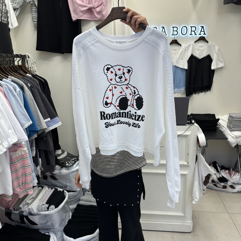 BORA BORA韓國直郵實拍女裝新款時尚熱賣26春夏人氣長袖T恤BORA BORA長袖T恤圖色1