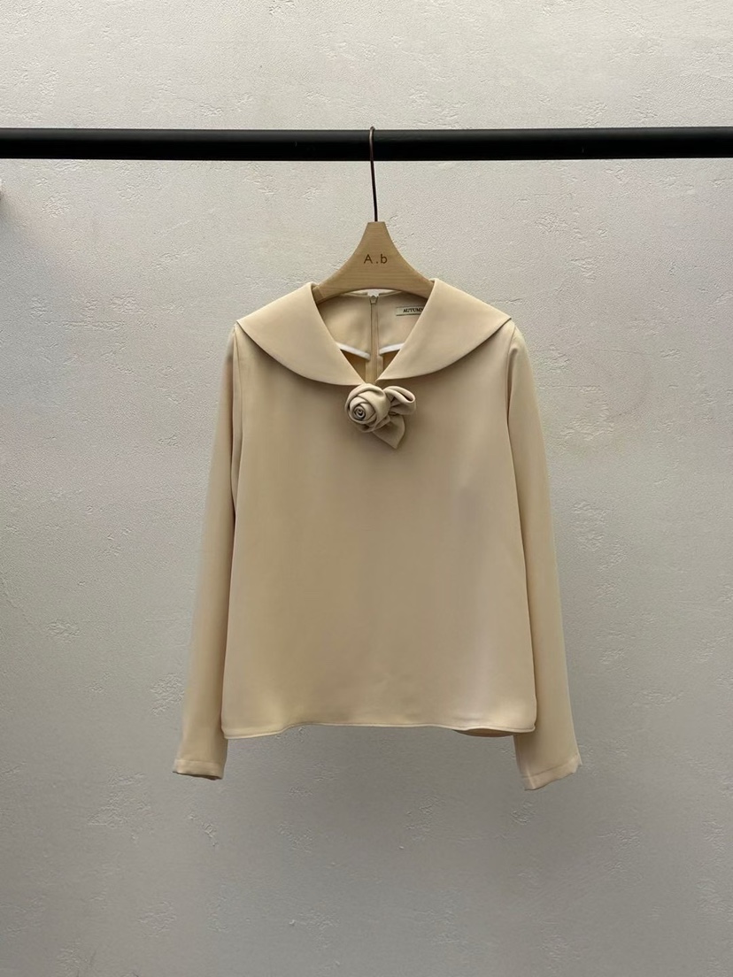 AUTUMN BEIGE-Q韓國代購女裝新款時尚職業休閑襯衫蕾絲衫A.b/AUTUMN BEIGE襯衫/蕾絲衫圖色3