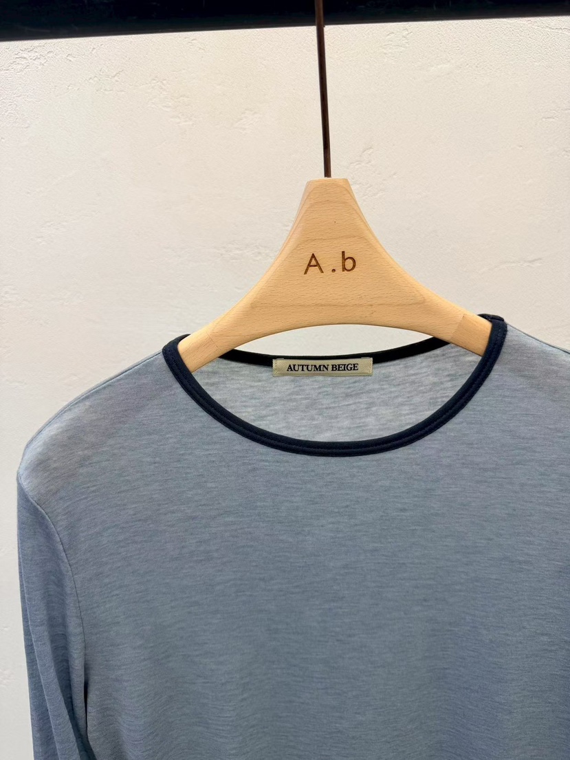 AUTUMN BEIGE-Q韓國東大門代購女士新品熱賣長袖T恤涂層A.b/AUTUMN BEIGE長袖T恤