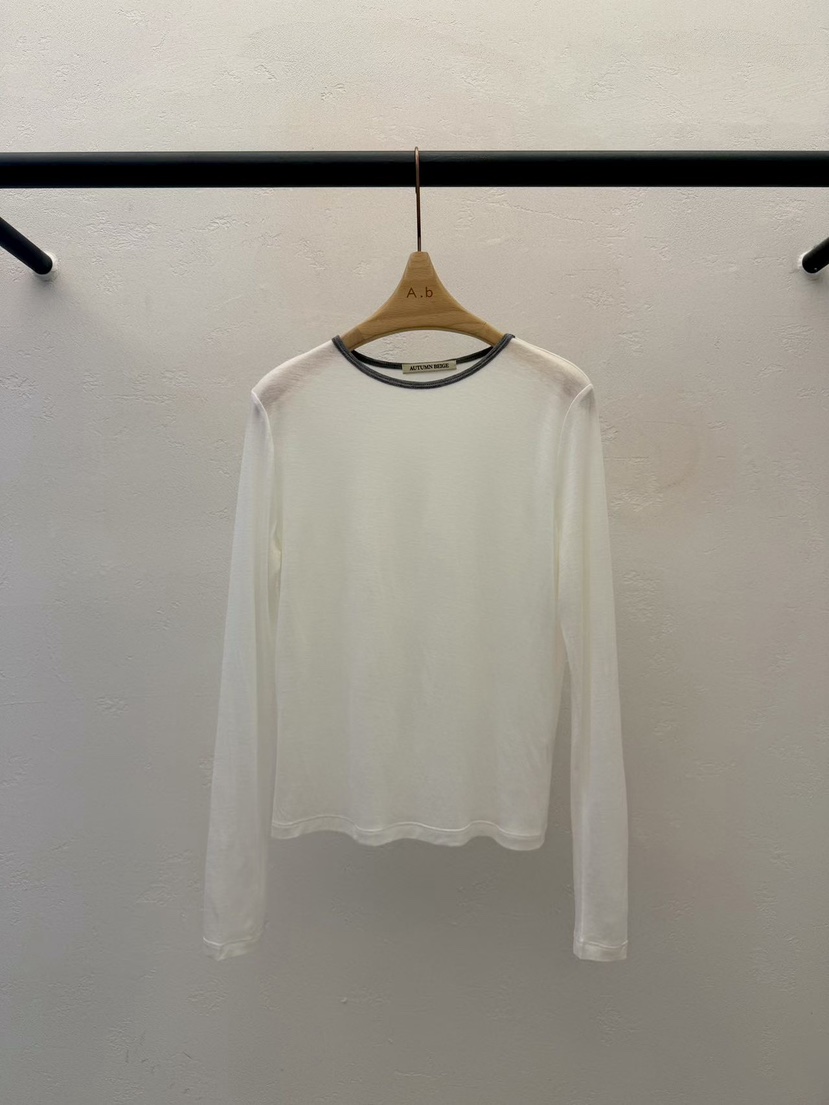 AUTUMN BEIGE-Q韓國東大門代購女士新品熱賣長袖T恤涂層A.b/AUTUMN BEIGE長袖T恤圖色3