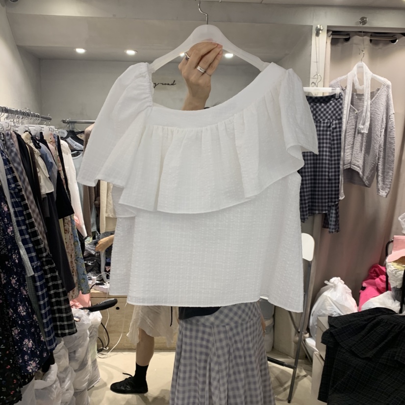 LOGROAD韓國代購女裝新款人氣休閑26春夏職業推薦襯衫蕾絲衫LOG ROAD襯衫/蕾絲衫