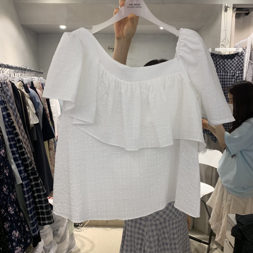 LOGROAD韓國代購女裝新款人氣休閑26春夏職業推薦襯衫蕾絲衫LOG ROAD襯衫/蕾絲衫圖色1