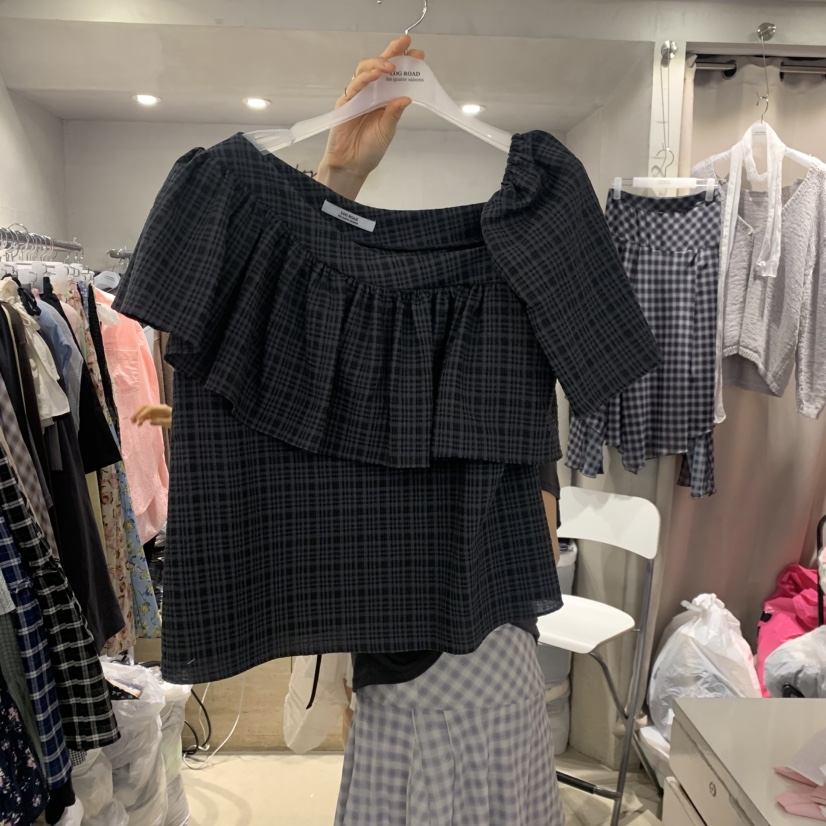 LOGROAD韓國代購女裝新款人氣休閑26春夏職業推薦襯衫蕾絲衫LOG ROAD襯衫/蕾絲衫圖色2